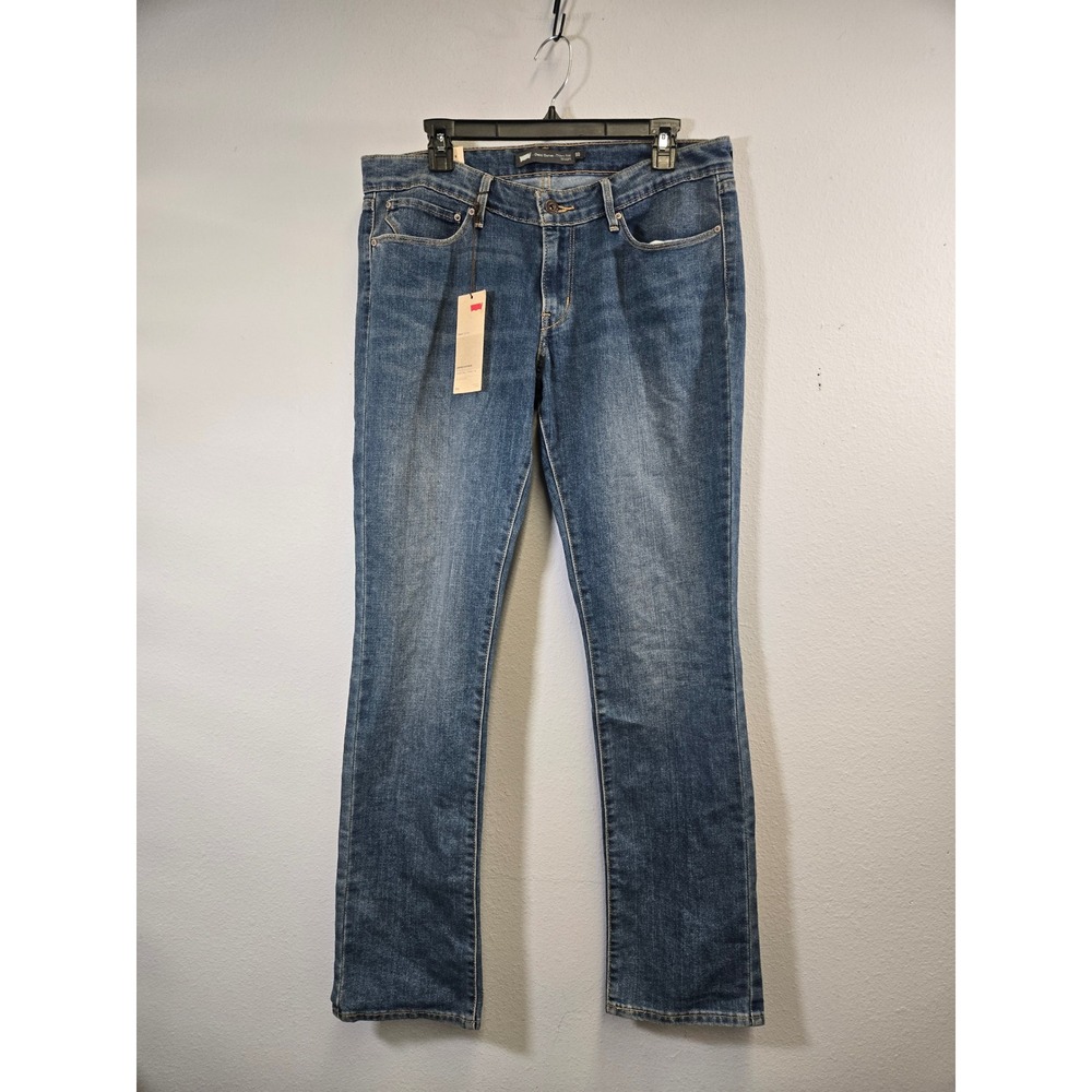 Levi's Demi Curve Modern Rise Straight Leg Blue Denim Jeans 32